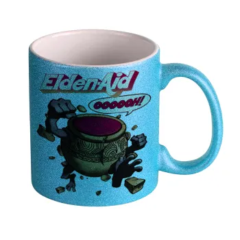 Elden-Aid, Elden Ring inspired , Κούπα Σιέλ Glitter που γυαλίζει, κεραμική, 330ml