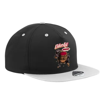 Elden-Aid, Elden Ring inspired , Καπέλο Ενηλίκων Flat Snapback Μαύρο/Γκρι, (100% ΒΑΜΒΑΚΕΡΟ TWILL, ΕΝΗΛΙΚΩΝ, UNISEX, ONE SIZE)