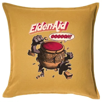 Elden-Aid, Elden Ring inspired , Μαξιλάρι καναπέ Κίτρινο 100% βαμβάκι, περιέχεται το γέμισμα (50x50cm)
