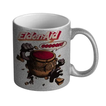 Elden-Aid, Elden Ring inspired , Κούπα Ασημένια Glitter που γυαλίζει, κεραμική, 330ml