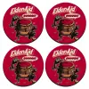 SET of 4 round wooden coasters (9cm)