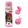 Children's hot water bottle, stainless steel, with safety straw, PINK (500ml)