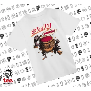 Elden-Aid, Elden Ring inspired , Άνετο παιδικό T-Shirt ΛΕΥΚΟ από 100% βαμβάκι, για κάθε μέρα. Vegan & OEKO-TEX πιστοποιημένο.
