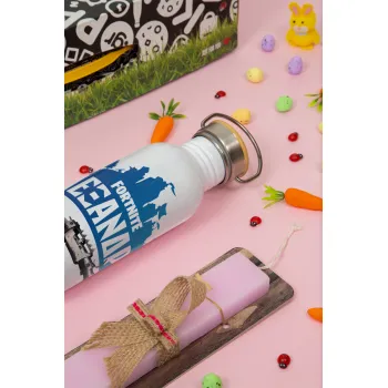 Fortnite with gun με το όνομα σου, Easter Set, SS Metallic water bottle (620ml, stainless steel) & scented flat Easter candle (30cm) (PINK)