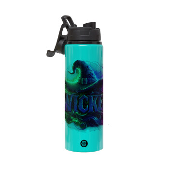 Wicked, Metallic water bottle with safety lid, 850ml aluminum