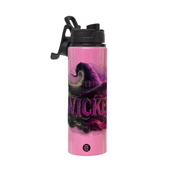 Wicked, Metallic water bottle with safety lid, 850ml aluminum