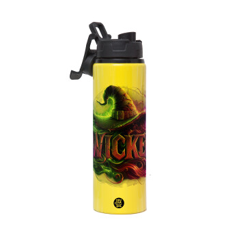 Wicked, Metallic water bottle with safety lid, 850ml aluminum