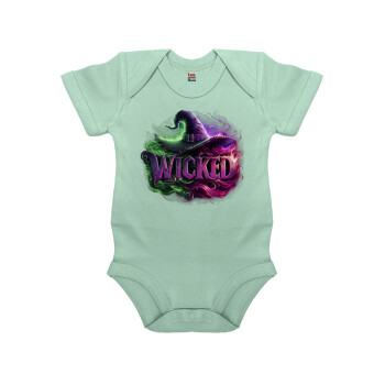 Wicked, Βρεφικό φορμάκι μωρού, 0-18 μηνών, mint (Μέντα), 100% Organic Cotton, κοντομάνικο