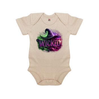 Wicked, Βρεφικό φορμάκι μωρού, 0-18 μηνών, Natural (Εκρού), 100% Organic Cotton, κοντομάνικο
