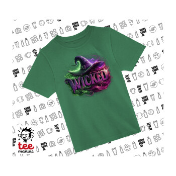 Wicked, Άνετο παιδικό T-Shirt ΠΡΑΣΙΝΟ από 100% βαμβάκι, για κάθε μέρα. Vegan & OEKO-TEX πιστοποιημένο.