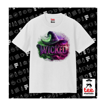 Wicked, Κλασικό T-Shirt, διπλής ραφής, χωρίς πλευρικές ραφές ΛΕΥΚΟ από 100% βαμβάκι. Vegan & OEKO-TEX πιστοποιημένο.