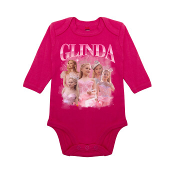 Wicked Glinda, Μακρυμάνικο βρεφικό φορμάκι, 0-18 μηνών, ΡΟΖ, 100% Organic Cotton