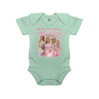 Wicked Glinda, Βρεφικό φορμάκι μωρού, 0-18 μηνών, mint (Μέντα), 100% Organic Cotton, κοντομάνικο