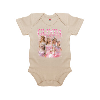 Wicked Glinda, Βρεφικό φορμάκι μωρού, 0-18 μηνών, Natural (Εκρού), 100% Organic Cotton, κοντομάνικο