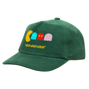 Pacman waka waka waka, Children's Baseball Cap, 100% Cotton Drill, GREEN (COTTON, CHILDREN'S, ONE SIZE)