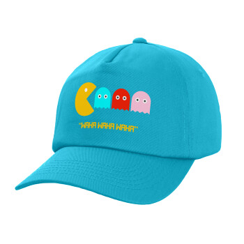 Pacman waka waka waka, Children's Baseball Cap, 100% Cotton Twill, Blue (COTTON, CHILDREN, UNISEX, ONE SIZE)