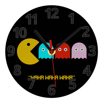 Pacman waka waka waka, Ρολόι τοίχου γυάλινο (20cm)