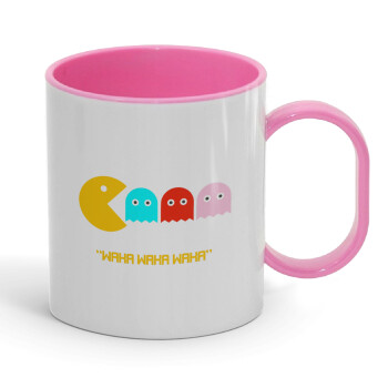 Pacman waka waka waka, Κούπα (πλαστική) (BPA-FREE) Polymer Ροζ για παιδιά, 330ml