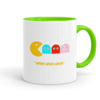 Pacman waka waka waka, Mug colored light green, ceramic, 330ml