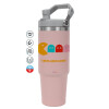ΡΟΖ χρώματος Θερμός Ανοξείδωτο 890ml (30oz) με χερούλι