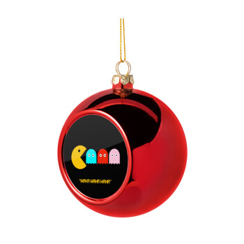 Pacman waka waka waka, Christmas tree ball Red 8cm