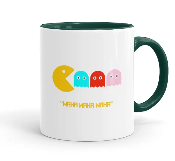 Pacman waka waka waka — Mug colored green, ceramic, 330ml