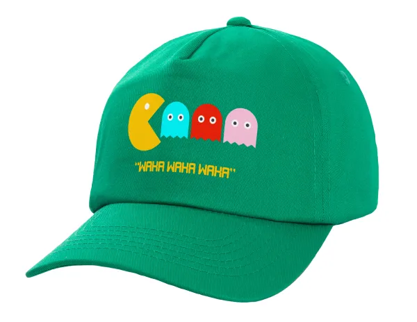 Pacman waka waka waka — Children's Baseball Cap, 100% Cotton Twill, Green (COTTON, CHILDREN'S, UNISEX, ONE SIZE)