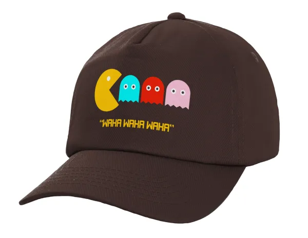 Pacman waka waka waka — Adult Baseball Cap, 100% Cotton, Chocolate (COTTON, ADULT, UNISEX, ONE SIZE)