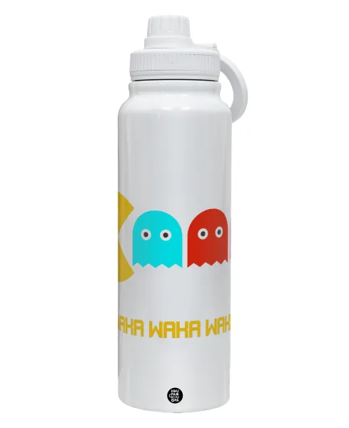 Pacman waka waka waka — 1L Stainless Steel Thermal Bottle with Phone Holder & Double Wall Insulation