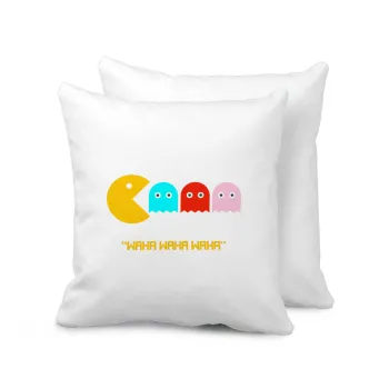 Pacman waka waka waka, Μαξιλάρι καναπέ 40x40cm περιέχεται το  γέμισμα