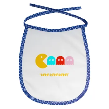 Pacman waka waka waka, Σαλιάρα μωρού αλέκιαστη με κορδόνι Μπλε