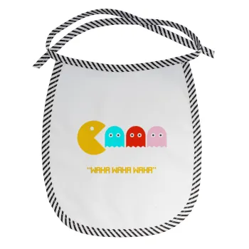 Pacman waka waka waka, Σαλιάρα μωρού αλέκιαστη με κορδόνι Μαύρη