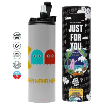 Pacman waka waka waka, Tumbler stainless steel GREY 600ml
