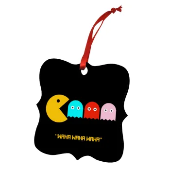 Pacman waka waka waka, Στολίδι Χριστουγεννιάτικο στολίδι polygon ξύλινο 7.5cm