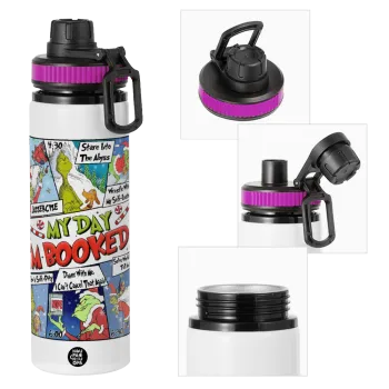 My Day Grinch, Μεταλλικό παγούρι νερού με καπάκι ασφαλείας, αλουμινίου 850ml