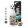 Soccer Metal mug thermos, double wall, 550ml