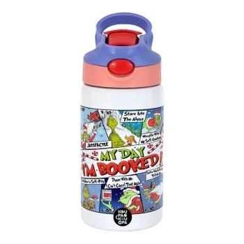 My Day Grinch, Παιδικό παγούρι θερμό, ανοξείδωτο, με καλαμάκι ασφαλείας, ροζ/μωβ (350ml)