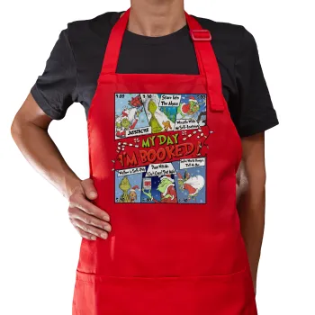 My Day Grinch, Ποδιά Μακριά Σεφ ολόσωμη με τσέπες Κόκκινη (ΕΝΗΛΙΚΩΝ)