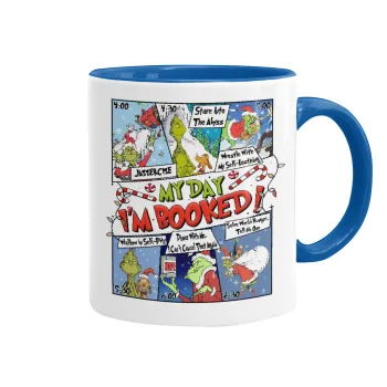 My Day Grinch, Κούπα χρωματιστή μπλε, κεραμική, 330ml