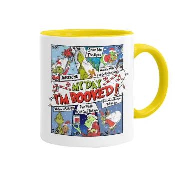 My Day Grinch, Κούπα χρωματιστή κίτρινη, κεραμική, 330ml