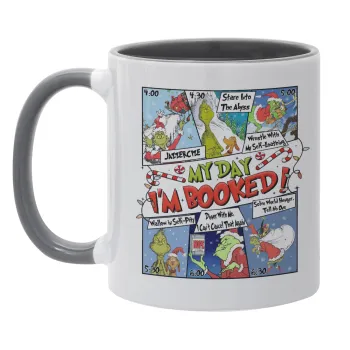 My Day Grinch, Κούπα χρωματιστή γκρι, κεραμική, 330ml