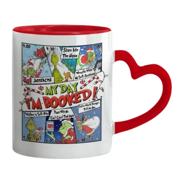 My Day Grinch, Κούπα καρδιά χερούλι κόκκινη, κεραμική, 330ml