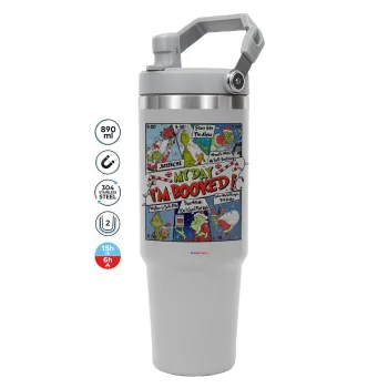 My Day Grinch, ΓΚΡΙ χρώματος Θερμός Ανοξείδωτο 890ml (30oz) με χερούλι