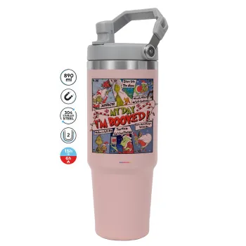 My Day Grinch, ΡΟΖ χρώματος Θερμός Ανοξείδωτο 890ml (30oz) με χερούλι