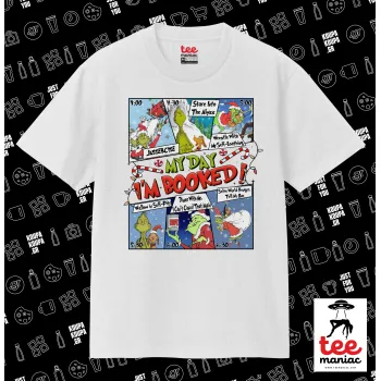 My Day Grinch, Κλασικό T-Shirt, διπλής ραφής, χωρίς πλευρικές ραφές ΛΕΥΚΟ από 100% βαμβάκι. Vegan & OEKO-TEX πιστοποιημένο.