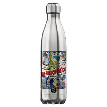 My Day Grinch, Μεταλλικό παγούρι θερμός Inox (Stainless steel), διπλού τοιχώματος, 750ml