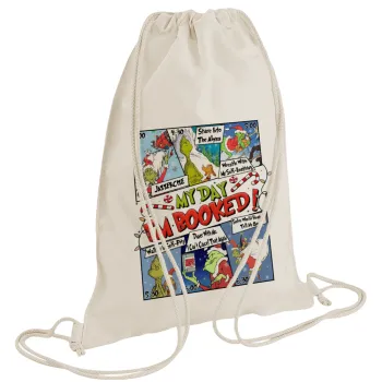 My Day Grinch, Τσάντα πλάτης πουγκί GYMBAG natural (28x40cm)