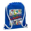 Τσάντα πλάτης πουγκί GYMBAG Μπλε, με τσέπη (40x48cm) & χονδρά κορδόνια
