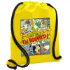 Τσάντα πλάτης πουγκί GYMBAG Κίτρινη, με τσέπη (40x48cm) & χονδρά κορδόνια