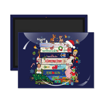 Xmas Classic movies, Ορθογώνιο μαγνητάκι ψυγείου διάστασης 9x6cm